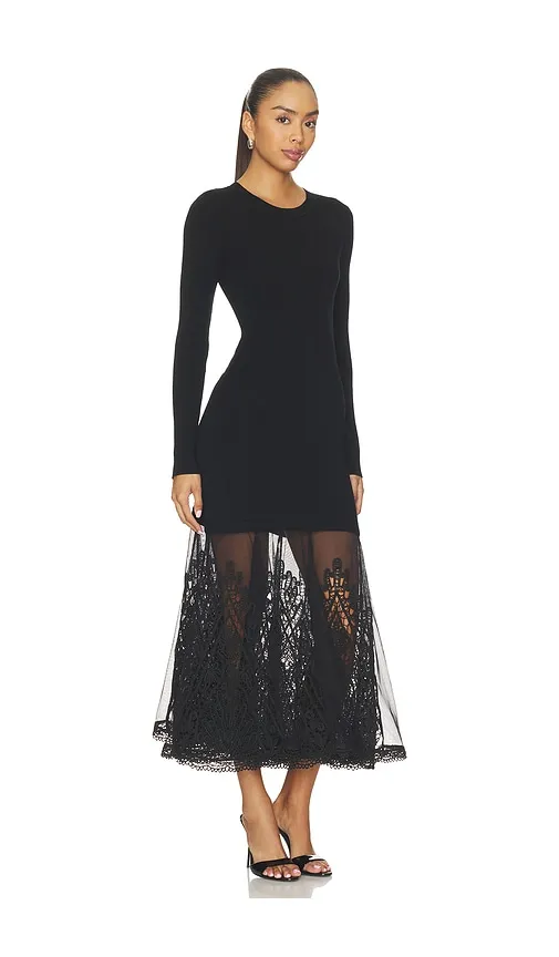 Vali Embroidered Mixed Media Maxi Dress in . - size L (also in M, S) - Sea - Modalova