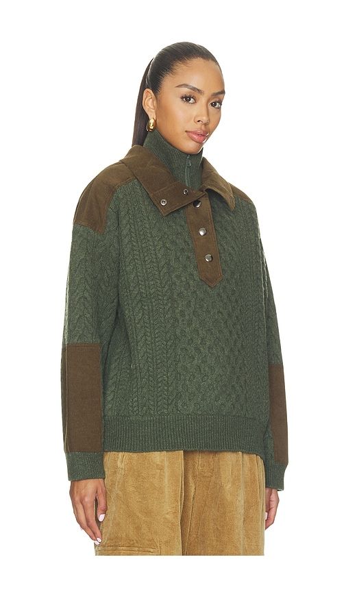 Allen Cable Half Zip Double Layer Sweater in . - size L (also in M, S, XS) - Sea - Modalova