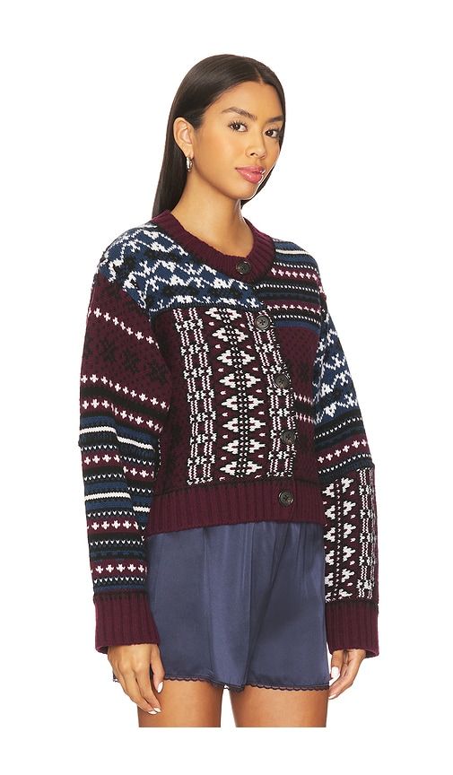 Linea Fair Isle Cardigan in Burgundy. - size S (also in XL) - Sea - Modalova