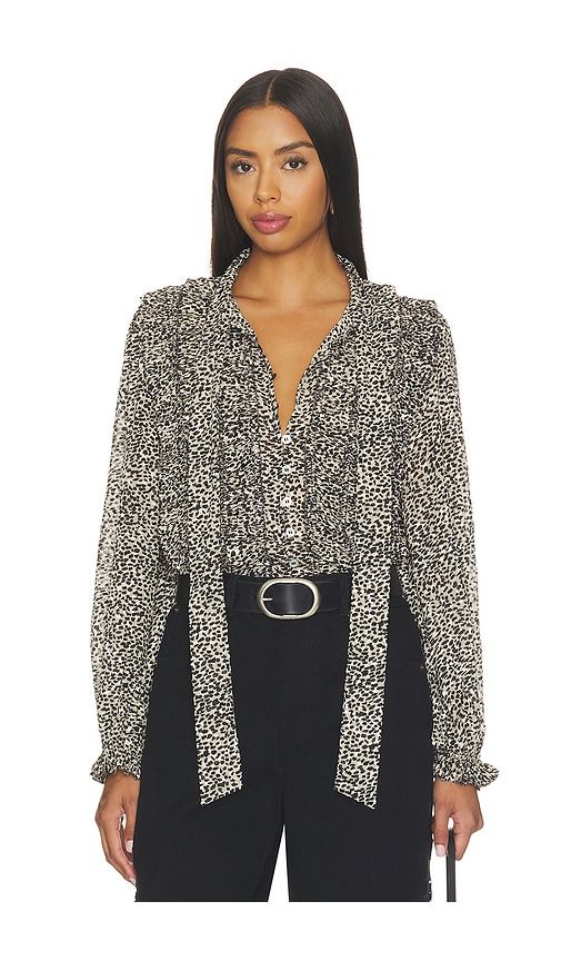 Charlize Print Longsleeve Bow Top in . - size M (also in S, XS, XXS) - Sea - Modalova