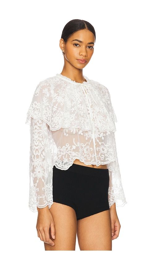 Marja Embroidery Capelet Blouse in White. - size L (also in XL) - Sea - Modalova