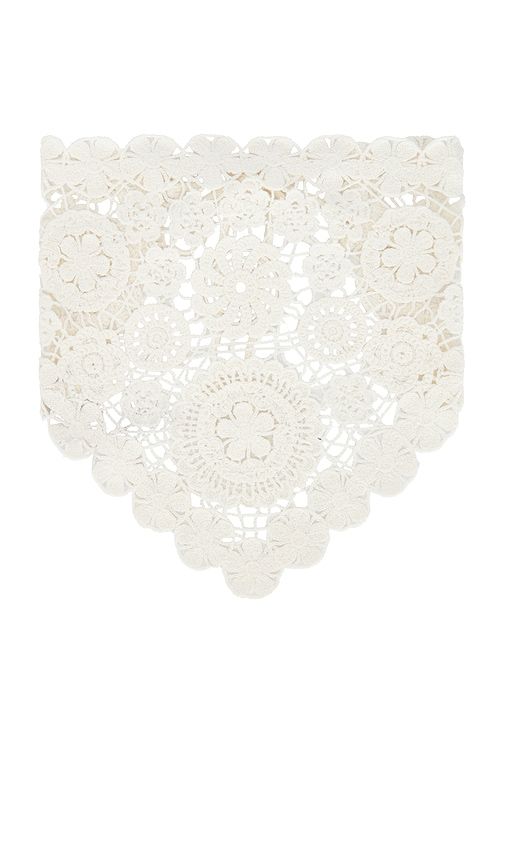 Cotton Crochet Bandana in Cream - self-portrait - Modalova