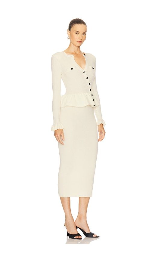 Asymmetric Knit Midi Dress in . - size L (also in M) - self-portrait - Modalova