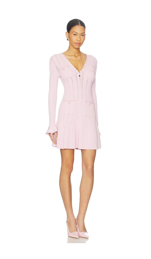 Pearl Trim Knit Mini Dress in . - size L (also in XS) - self-portrait - Modalova