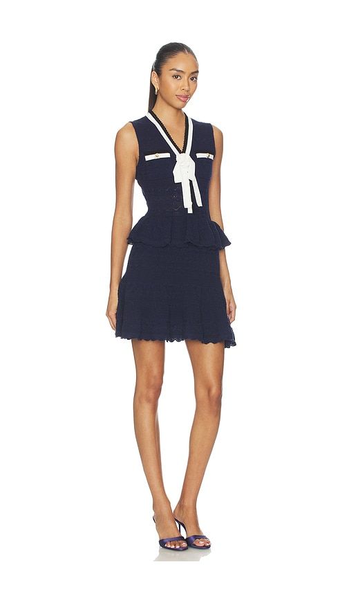 Peplum Pointelle Knit Mini Dress in . - size L (also in M) - self-portrait - Modalova