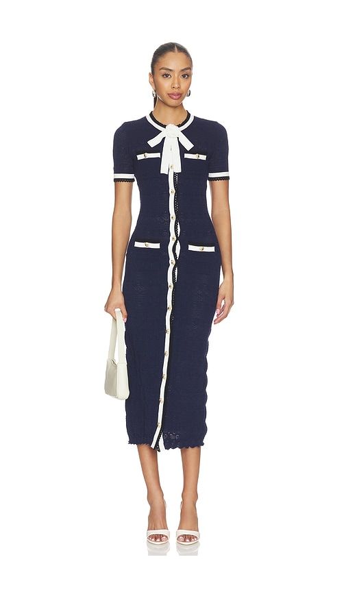 Pointelle Knit Midi Dress in . - size S (also in XS) - self-portrait - Modalova