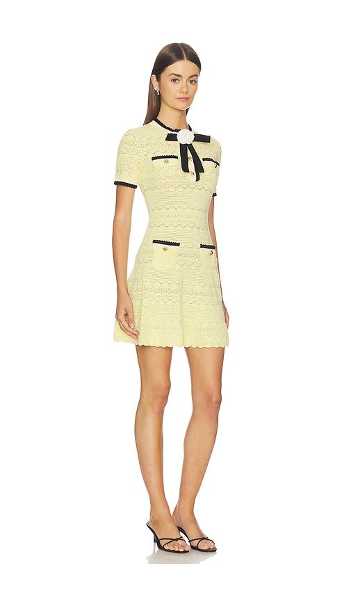 Pointelle Knit Mini Dress in . - size L (also in S) - self-portrait - Modalova