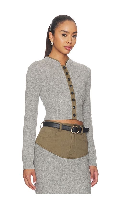 Contrast Placket Cardigan in . - size L (also in S, XS) - self-portrait - Modalova