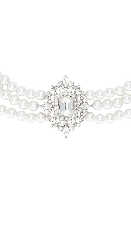 Crystal Choker in Ivory - self-portrait - Modalova