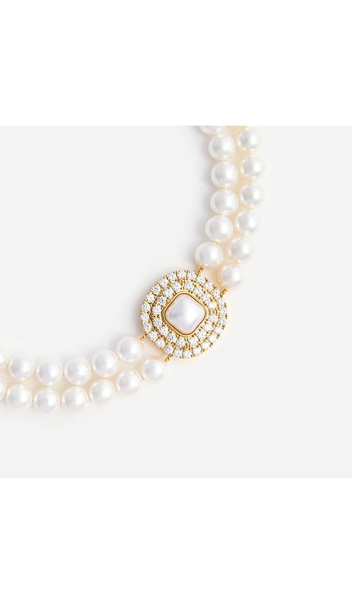 Crystal Pearl Choker in Metallic - self-portrait - Modalova