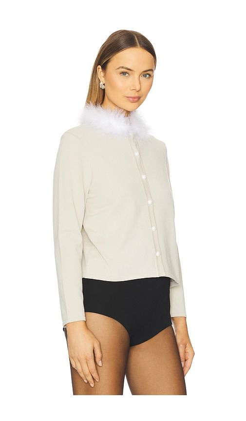 Miss Kitty Cardigan With Detachable Feathers in Cream. - size L (also in XS) - Sleeper - Modalova