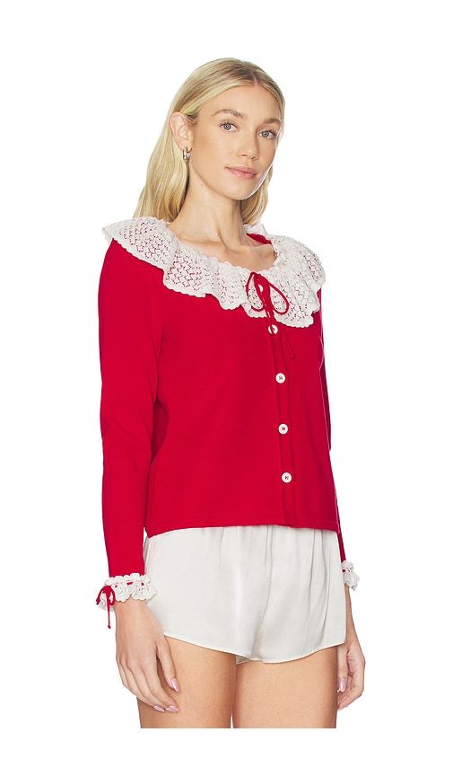 Malena Knitted Cardigan With Lace Collar in . - size XL (also in XS) - Sleeper - Modalova