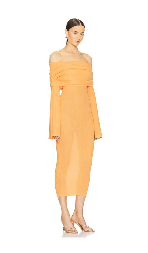Tallulah Midi Dress in Orange. - size M (also in S) - SEROYA - Modalova
