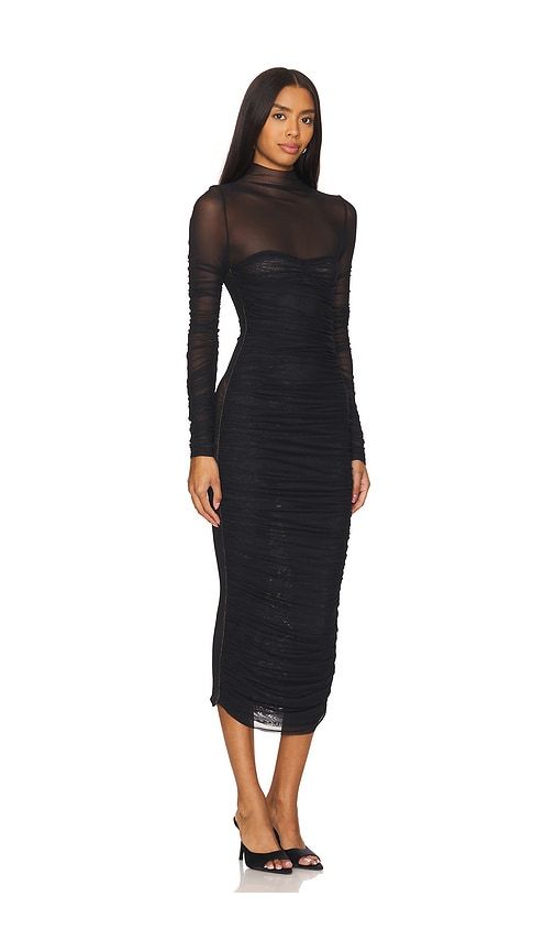Trina Mesh Ruched Midi Dress in . - size XS (also in S) - SEROYA - Modalova