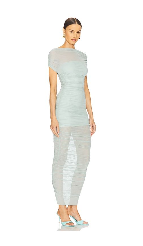 Noel Off Shoulder Mesh Midi Dress in Mint,Teal. - size L (also in M, S, XL, XS) - SEROYA - Modalova