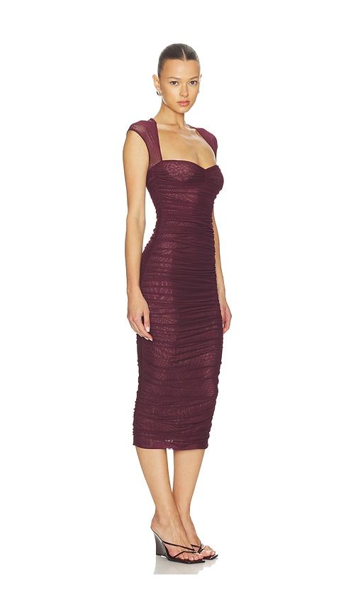 Kylie Midi Dress in Burgundy. - size S (also in XS) - SEROYA - Modalova