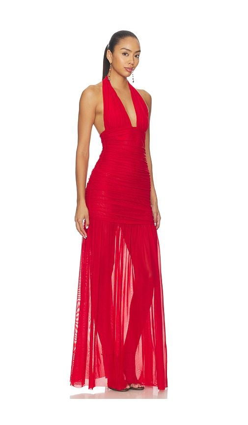 Teghan Mesh Dress in Red. - size L (also in M, S, XL, XS) - SEROYA - Modalova