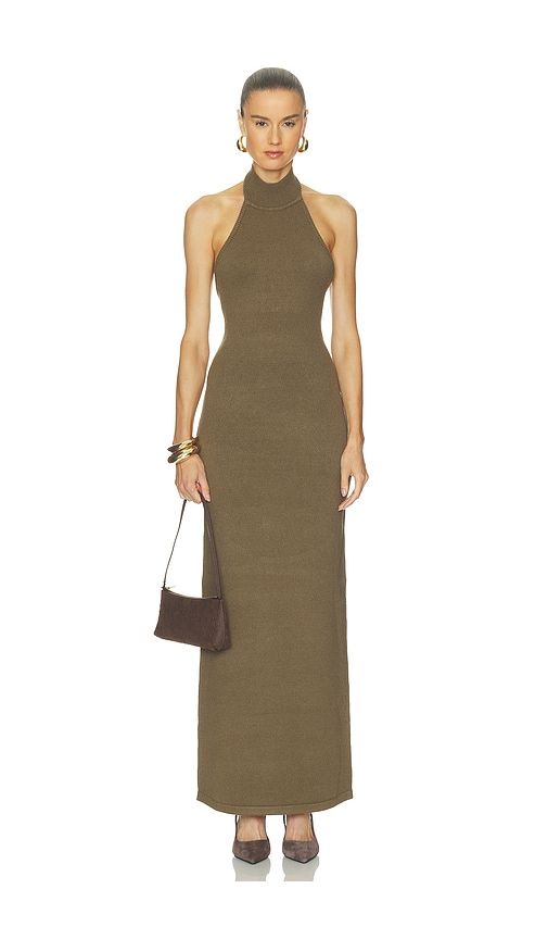 Kenni Knit Dress in Olive. - size XS (also in S, M, L) - SEROYA - Modalova