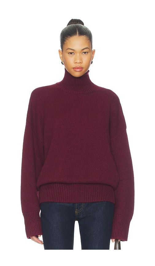 Elsa Turtleneck Sweater in Burgundy. - size L (also in S, XS) - SEROYA - Modalova