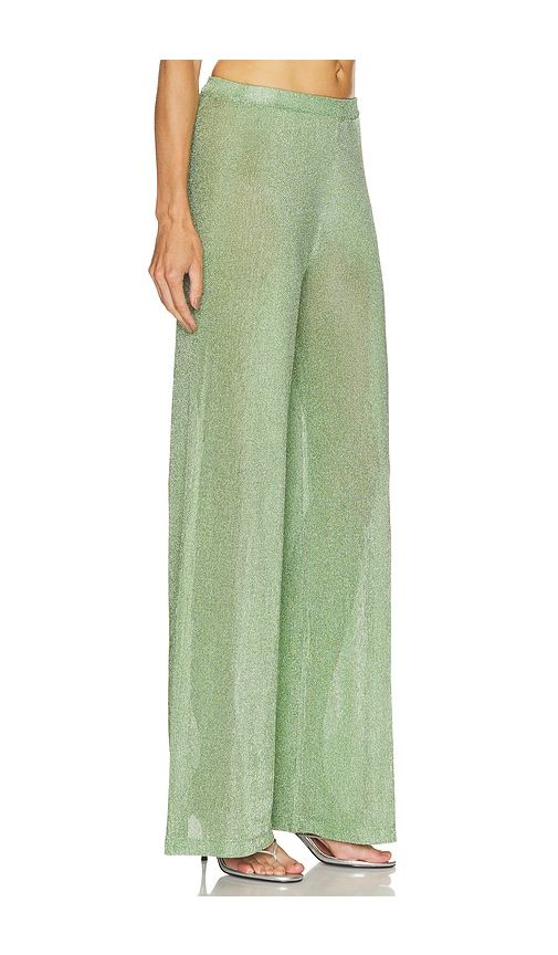 Sheldon Metallic Knit Pant in Green. - size L (also in M, S, XS, XXS) - SEROYA - Modalova