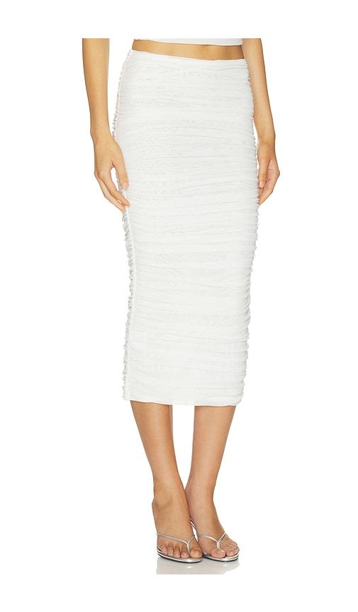 Pia Mesh Midi Skirt in Ivory. - size M (also in S, XS, XXS) - SEROYA - Modalova