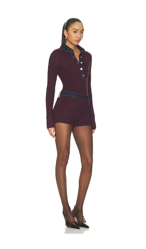 Tifrit Romper in Burgundy. - size XXS (also in XS, S, M, L) - SEROYA - Modalova