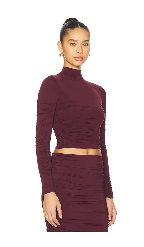 Dulcie Ruched Top in Wine. - size M (also in S, XS, XXS) - SEROYA - Modalova