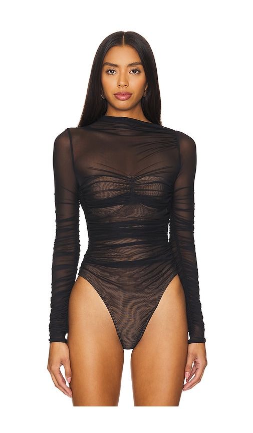 Mila Ruched Bodysuit With Asymetric Neck in . - size L (also in M, S, XS, XXS) - SEROYA - Modalova