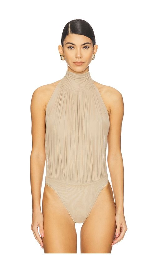 Isola Mesh Bodysuit in Tan. - size L (also in S, XL, XS) - SEROYA - Modalova