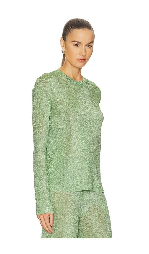 Hana Metallic Knit Top in Green. - size L (also in M, S, XS) - SEROYA - Modalova