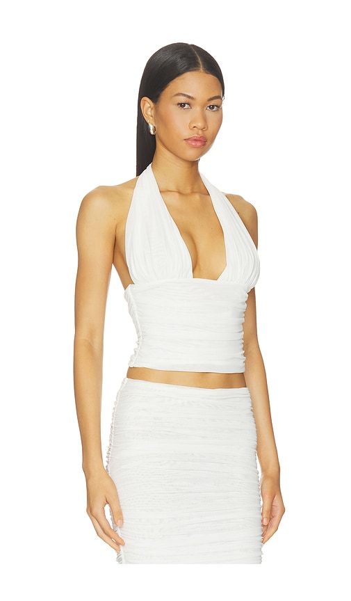 Bimini Mesh Halter Top in Ivory. - size L (also in M, S, XS, XXS) - SEROYA - Modalova