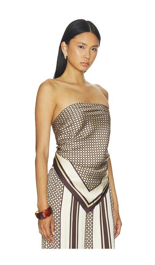 Tyler Silk Scarf Top in Brown - Shona Joy - Modalova