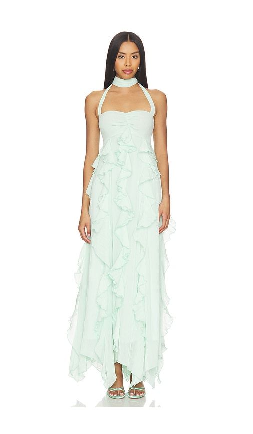 Gemma Ruffle Maxi Dress in Mint. - size S (also in XS) - Show Me Your Mumu - Modalova