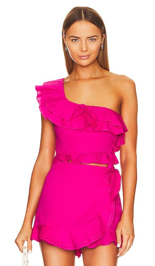 X REVOLVE Leni Ruffle Top in Fuchsia. - size XL (also in XS) - Show Me Your Mumu - Modalova