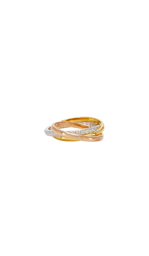 Vera Pave Ring in Metallic Gold,Metallic Silver. - size 5 (also in 6) - SHASHI - Modalova