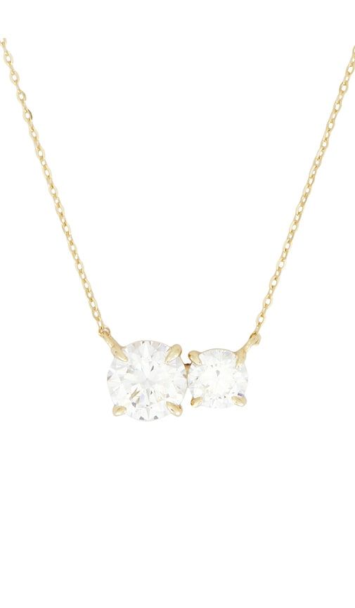 Double Solitaire Necklace in Metallic - SHASHI - Modalova