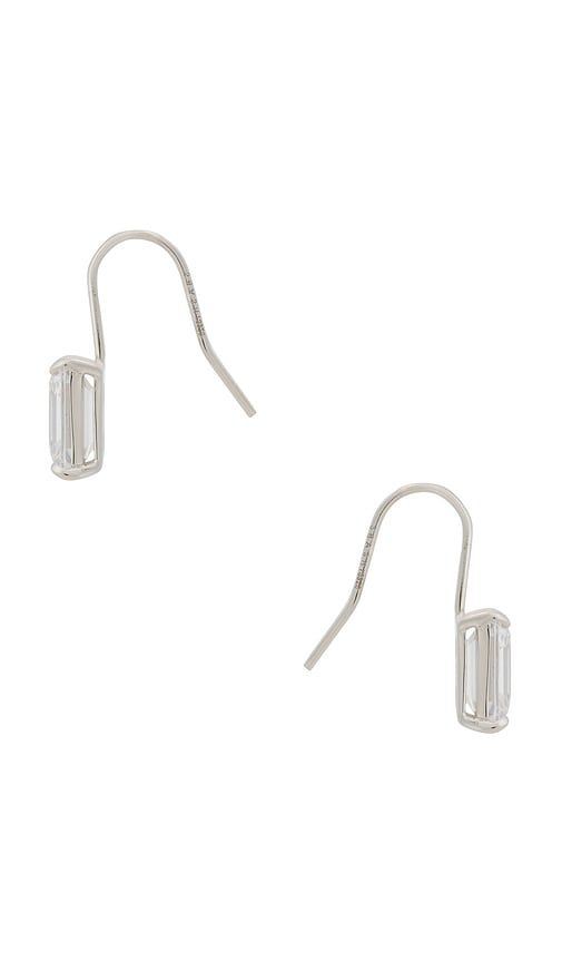 Emerald Baguette French Hook Earring in Metallic - SHASHI - Modalova
