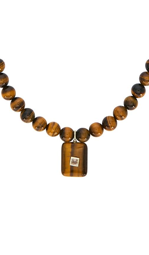 Gemstone Tiger Eye Pendant Necklace in - SHASHI - Modalova