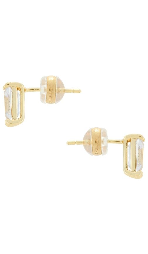 Emerald Cut Stud Earrings in Metallic - SHASHI - Modalova