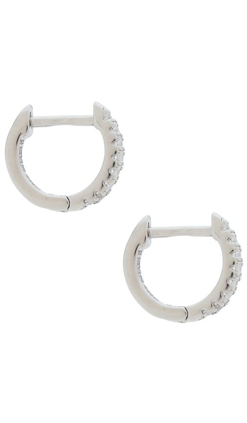 Micro Pave Huggie Earrings in Metallic - SHASHI - Modalova