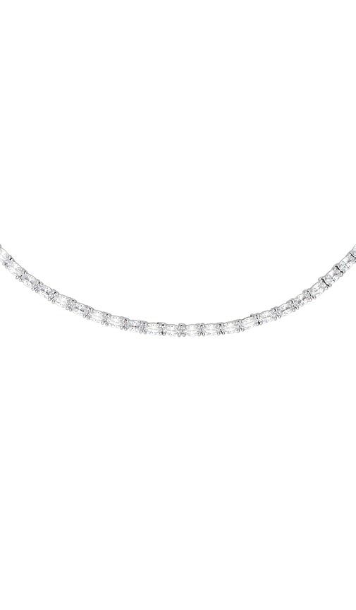 Oval Tennis Necklace in Metallic - SHASHI - Modalova