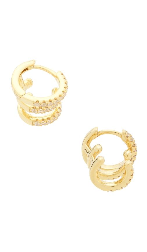 Katerina Triple Pave Earring in Metallic - SHASHI - Modalova