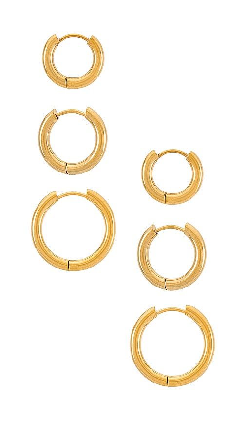 Triples Hoop Set of 3 in Metallic - SHASHI - Modalova