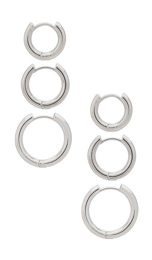 Triples Hoop Set of 3 in Metallic - SHASHI - Modalova