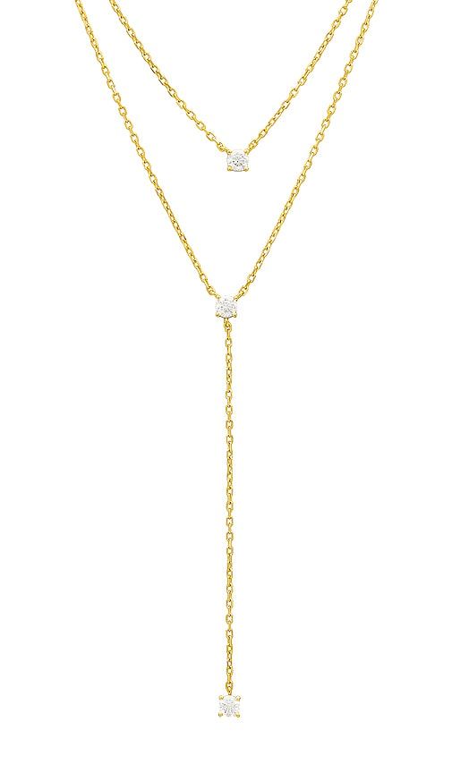 Solitaire Layered Lariat in Metallic - SHASHI - Modalova