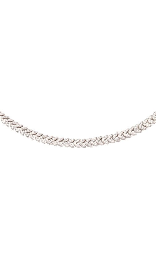 Kalista Tennis Necklace in Metallic Silver - SHASHI - Modalova
