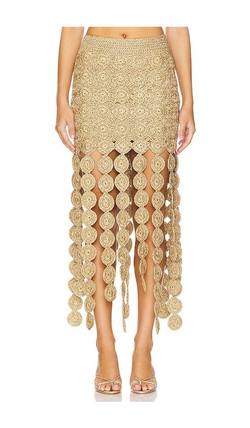Beep Beep Maxi Skirt in Metallic Gold. - size M (also in XL) - SIMONMILLER - Modalova