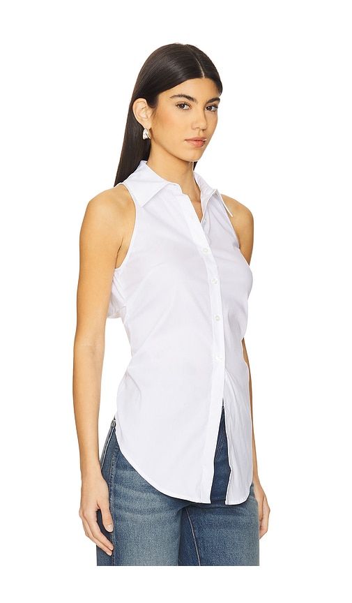 Loch Sleeveless Poplin Button Up in White. - size L (also in M, S, XS) - SIMONMILLER - Modalova