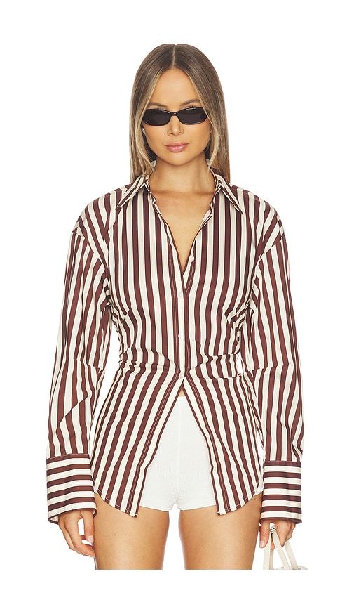 Loch Poplin Button Up in Chocolate,. - size S (also in XS) - SIMONMILLER - Modalova