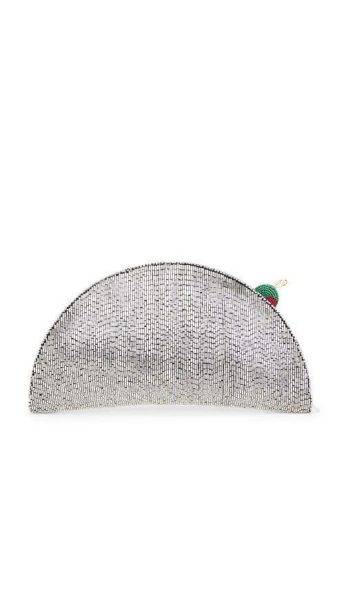 Beaded Lune Clutch in Metallic - SIMONMILLER - Modalova